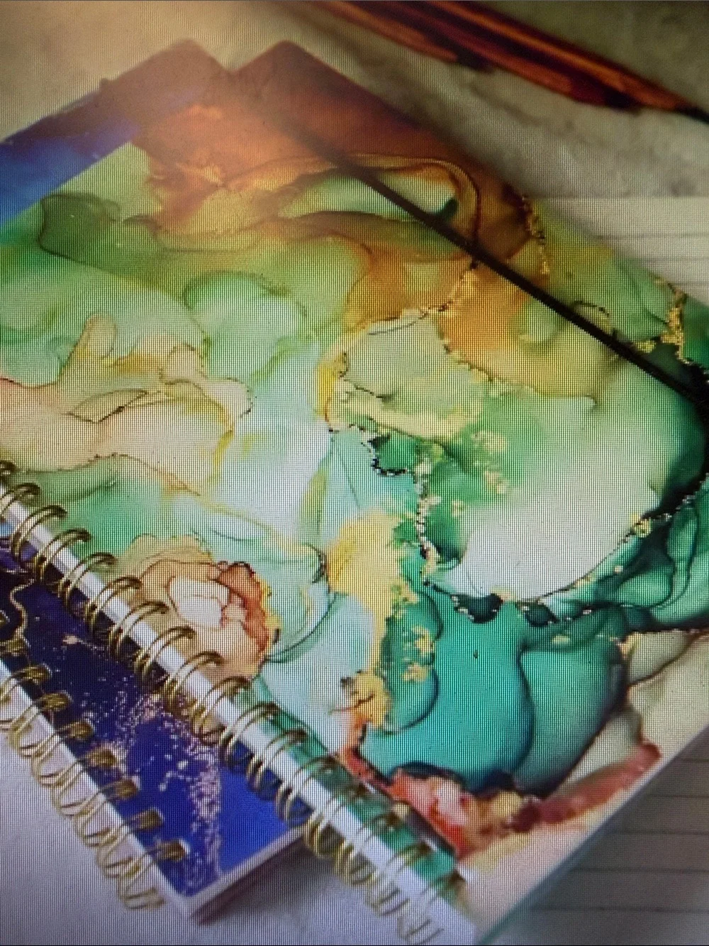 ❣️5/$25❣️ Abstract  Spiral Notebook with Elastic Band & pen. 🆕